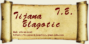 Tijana Blagotić vizit kartica